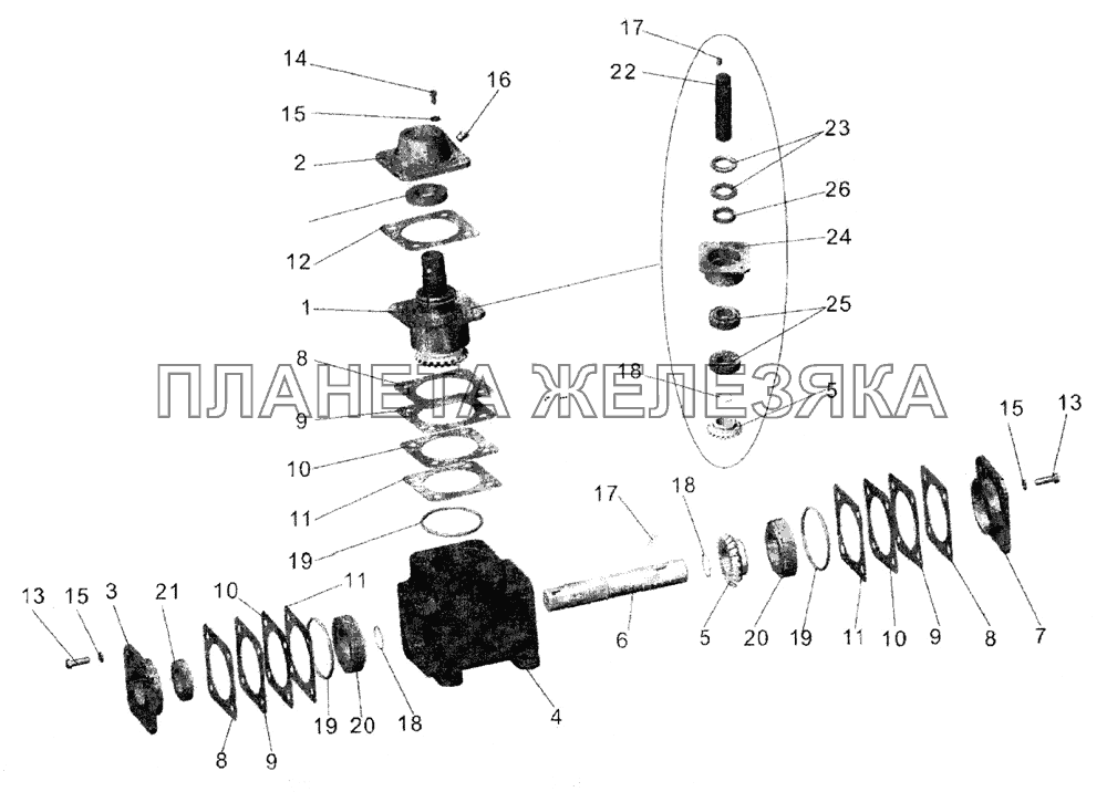 Редуктор угловой МАЗ-152